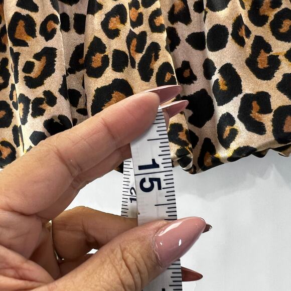 Leopard Puff Mini Skirt Size L NWT - Picture 4 of 5